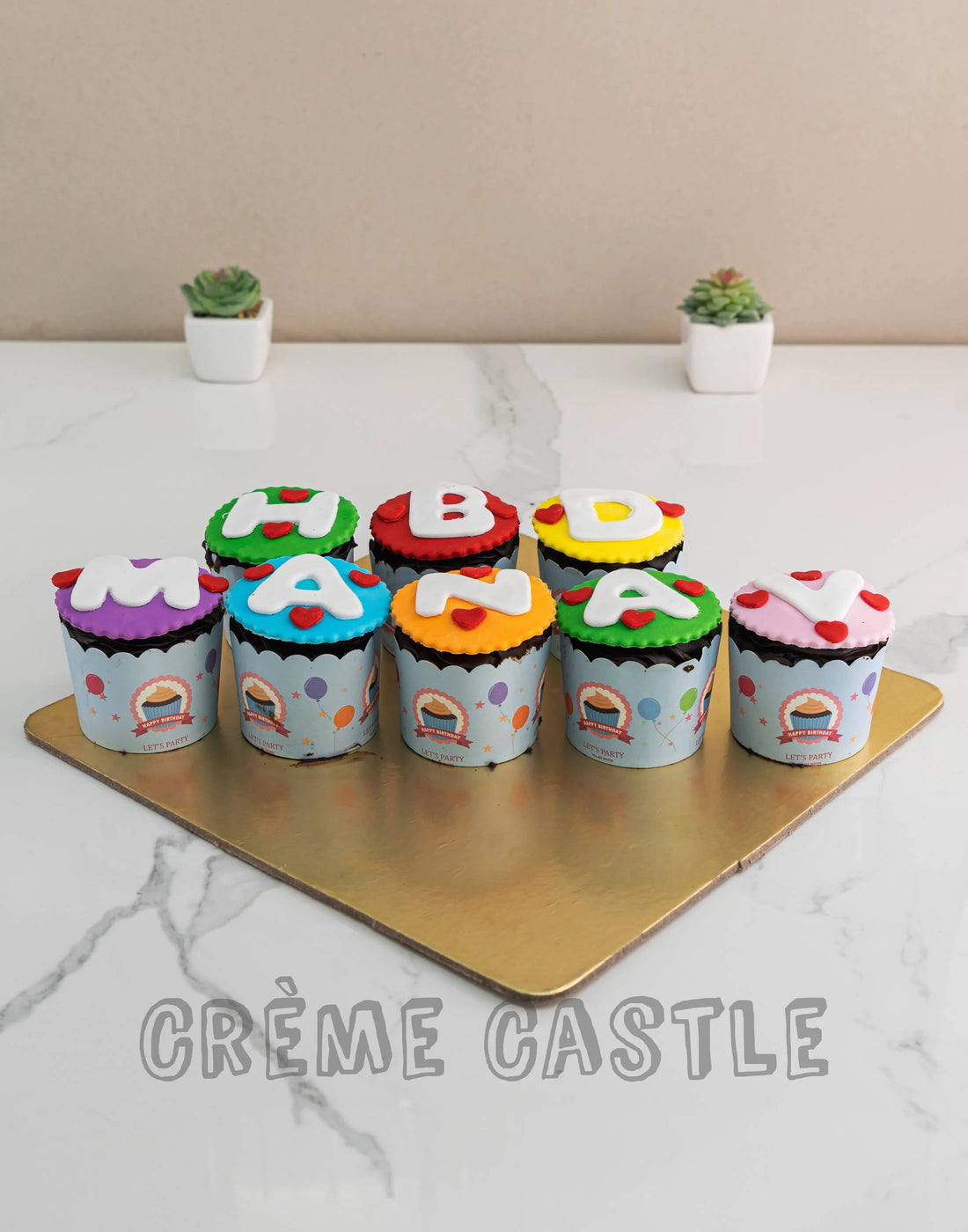Name color cupcake Design Cake