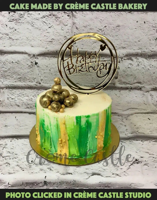 Hand painted Shading Design Cake - Creme Castle