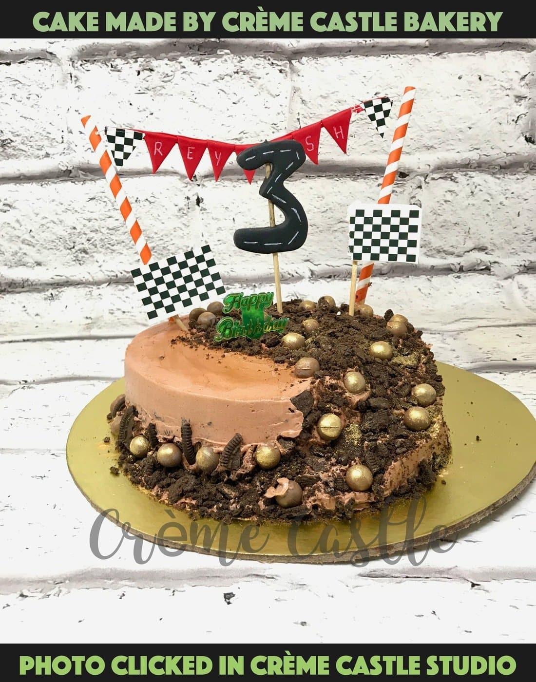 Chocolate Broken Sin Design Cake - Creme Castle