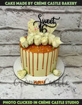 White Rose Drip Design Cake