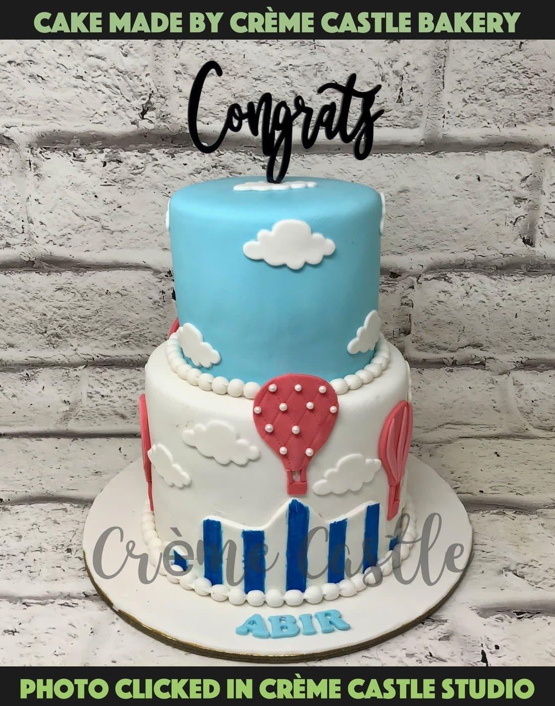 Sky and Clouds Design Cake - Creme Castle