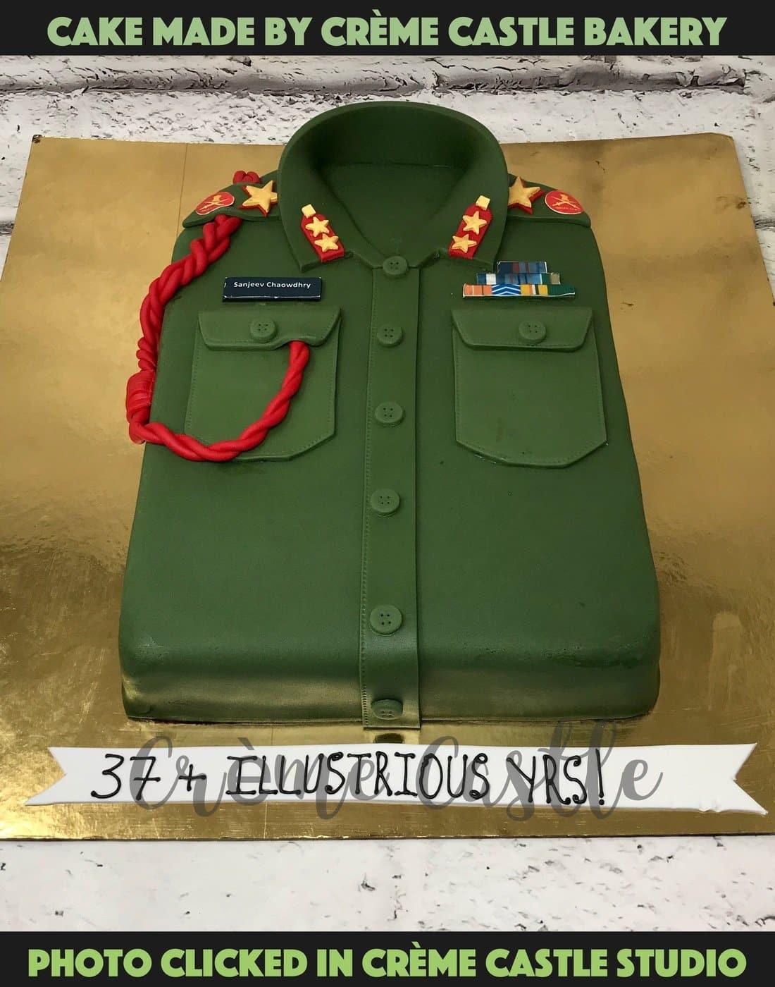 Army Uniform Design Cake - Creme Castle