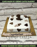 Square hearts Design Cake