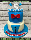 Blue Tuxedo Tier Design Cake