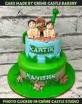Twin Jungle Design Cake
