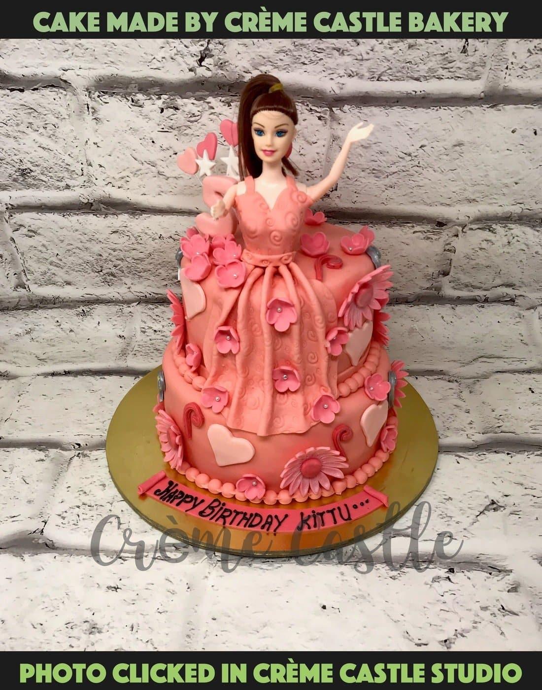 Barbie Tier  Design Cake - Creme Castle