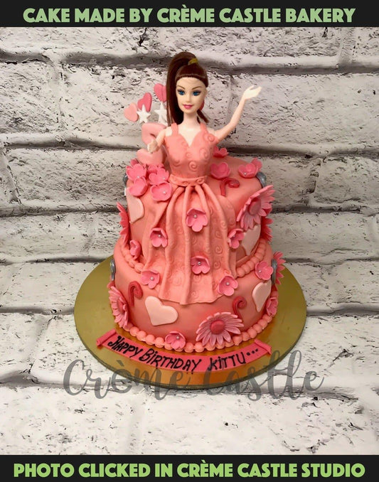 Barbie Tier  Design Cake - Creme Castle