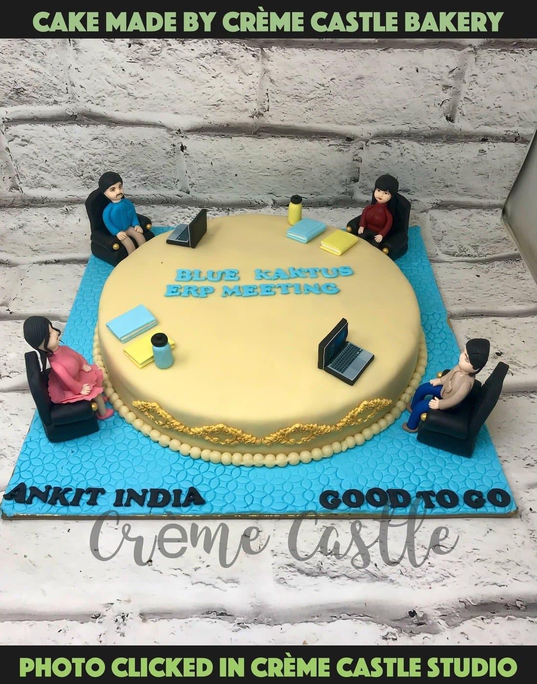 Conference Table Design Cake - Creme Castle