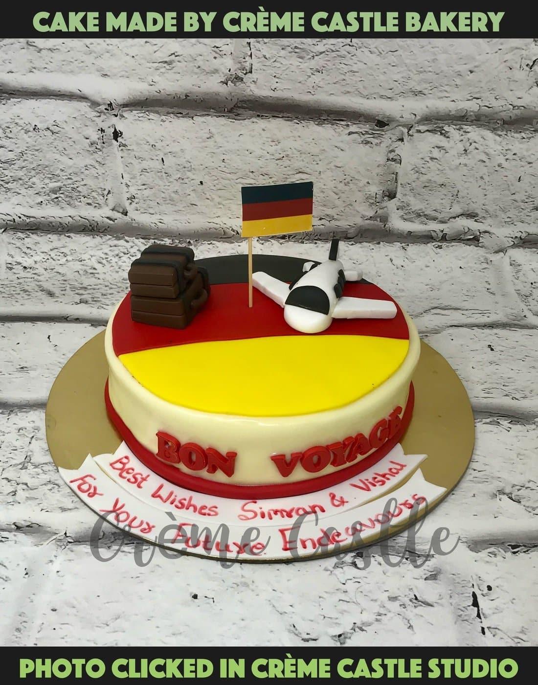 Germany Travel Cake. Farewell theme Cake. Noida & Gurgaon
