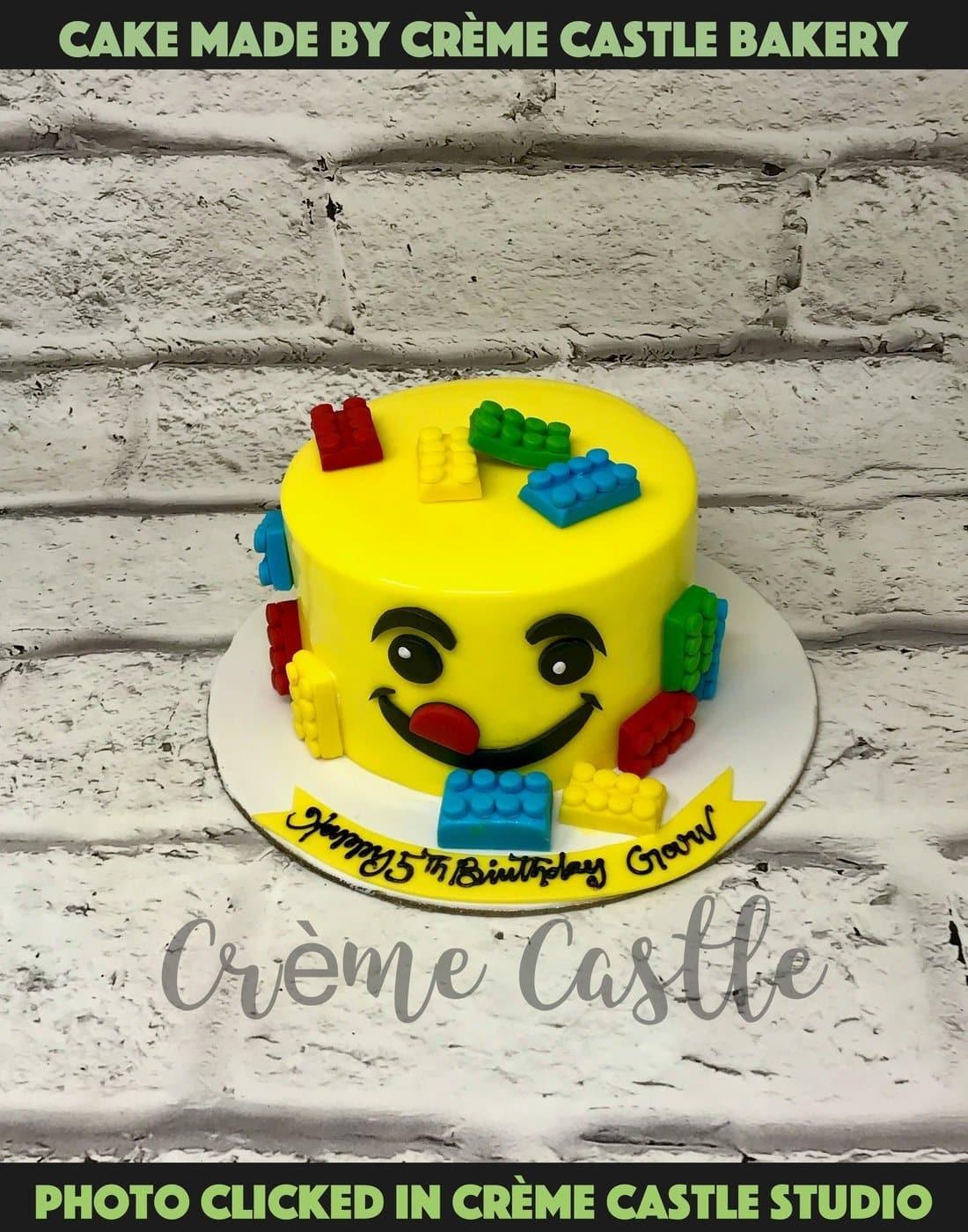 Lego Face Design Cake - Creme Castle