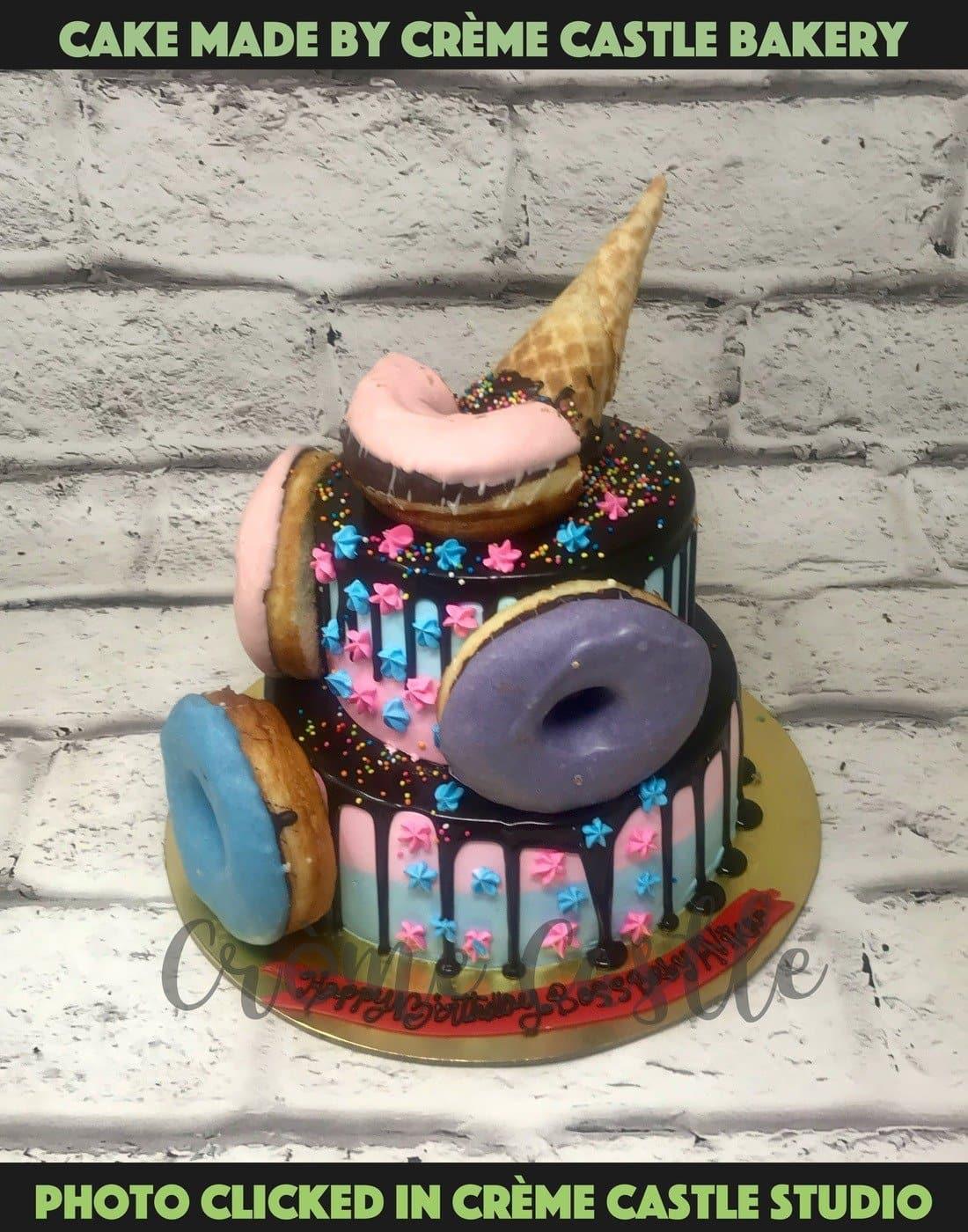 Donut Tier Design Cake - Creme Castle