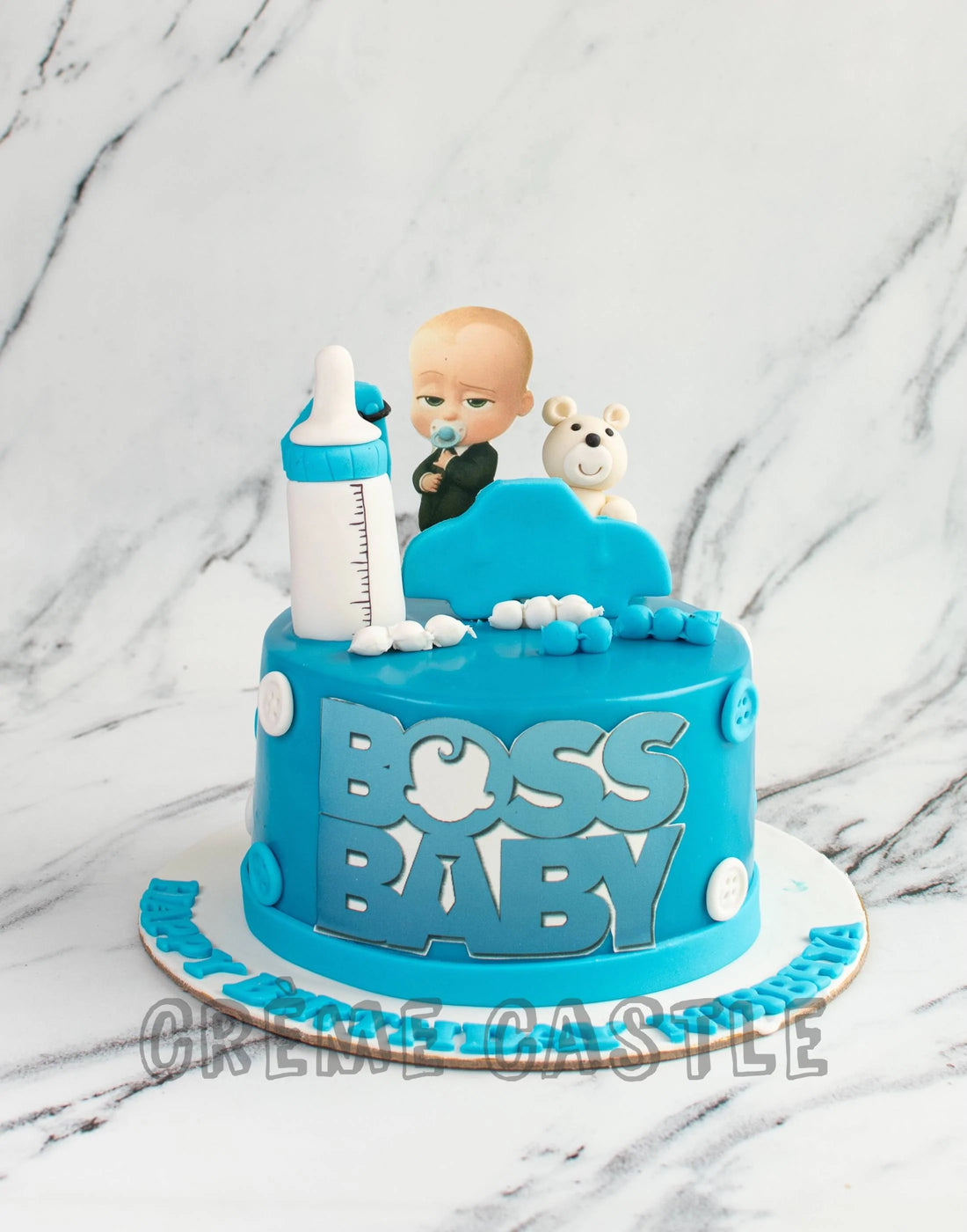 Boss Baby Cake in Blue by Creme Castle