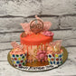 Peach Butterfly Design Cake - Creme Castle