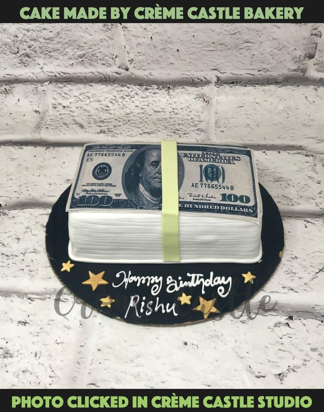 Dollar Bunch Design Cake - Creme Castle