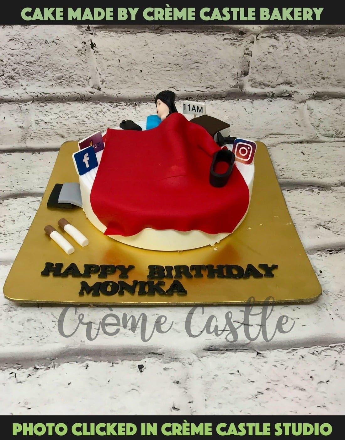 Lazy Chill Design Cake - Creme Castle