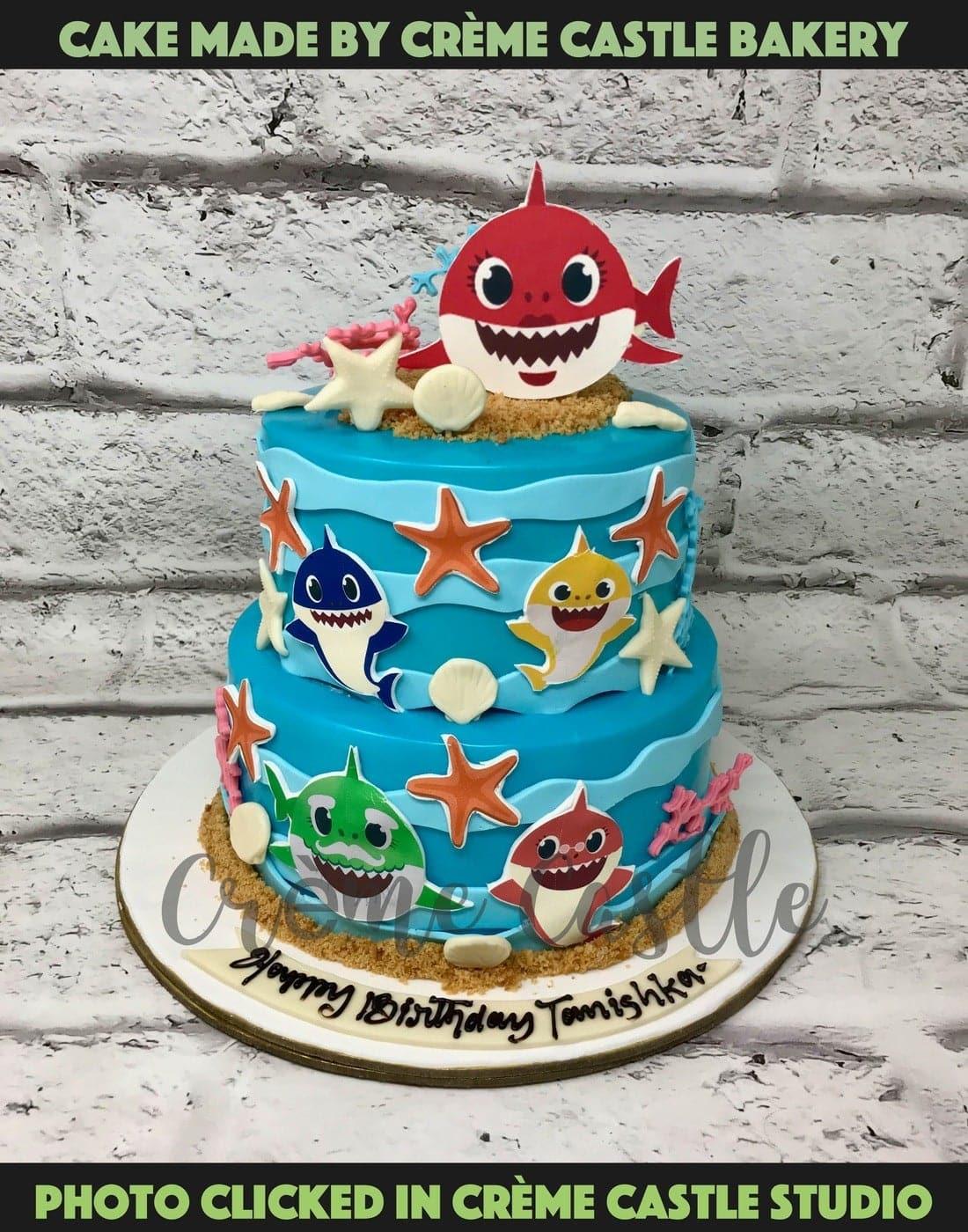 Baby Shark Family Design Cake - Creme Castle