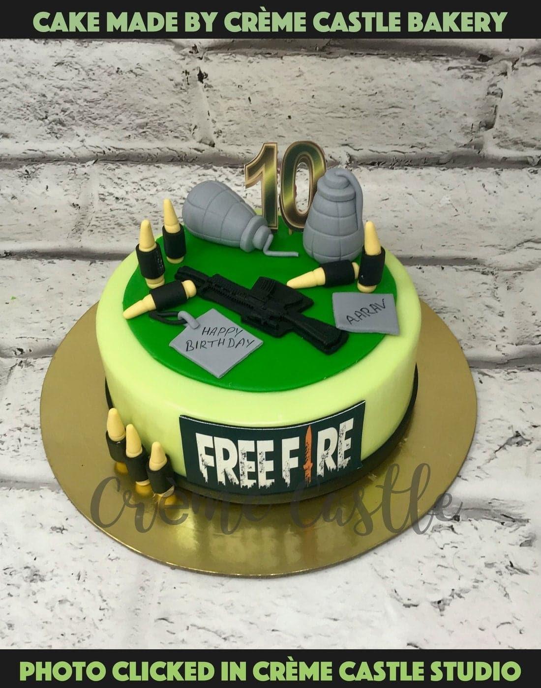 Free Fire Bullet Design Cake - Creme Castle