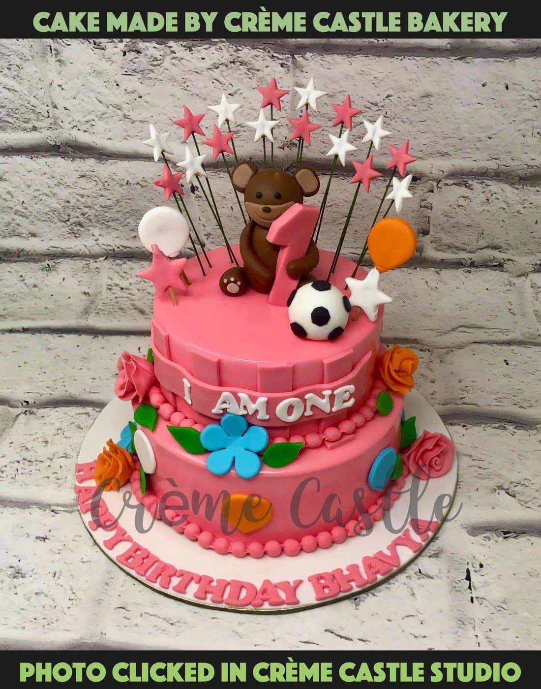 Teddy Football Design Cake - Creme Castle