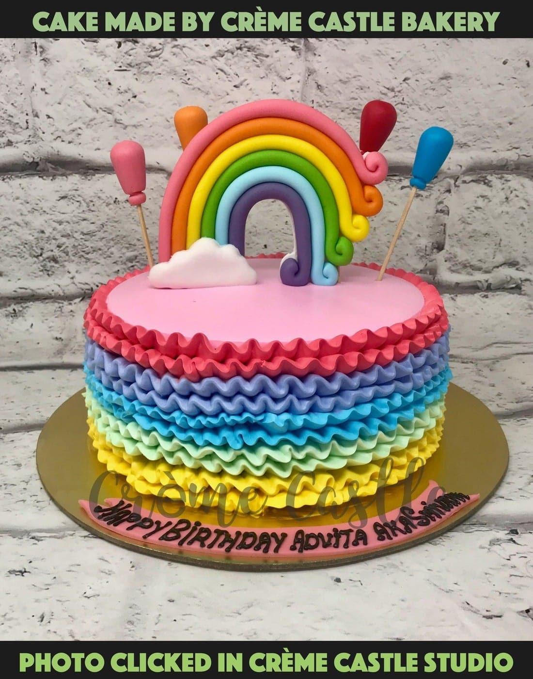 Rainbow Shades Design Cake - Creme Castle