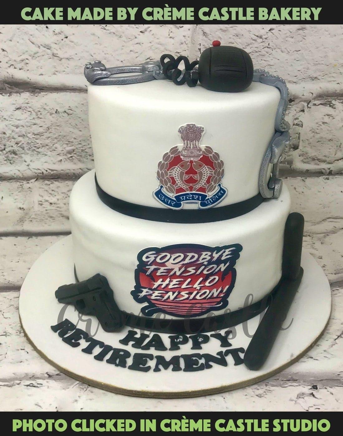 Police Retirement Theme Cake by Creme Castle