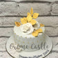 White Rose Gold Design Cake - Creme Castle