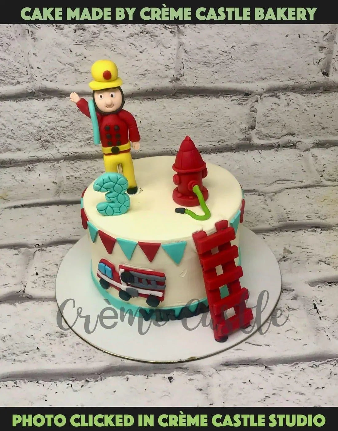 Fireman Design Cake - Creme Castle