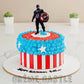 Captain America Theme Cake by Creme Castle
