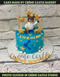 Teddy Golden Stars Design Cake