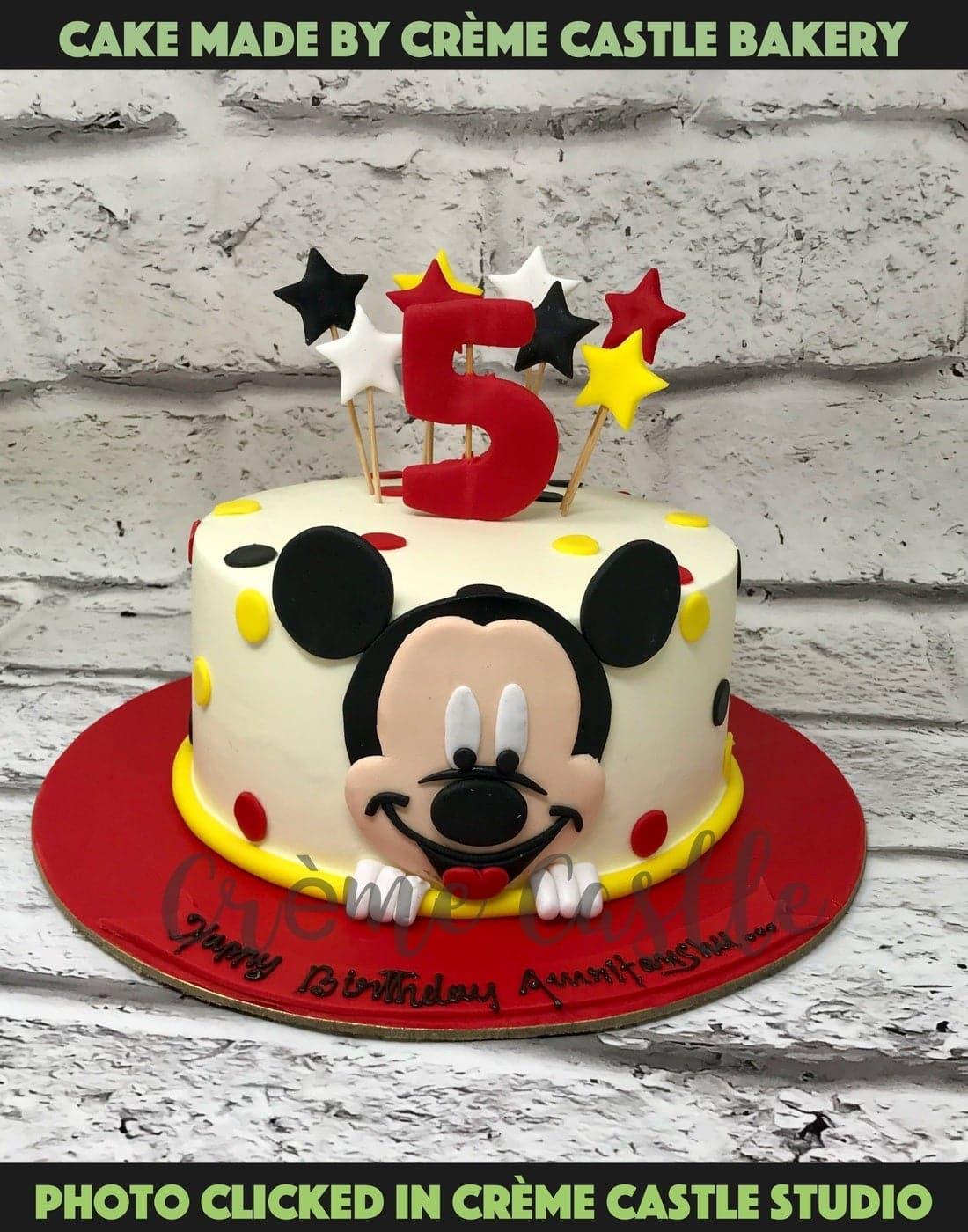 Mickey Laugh Design Cake - Creme Castle