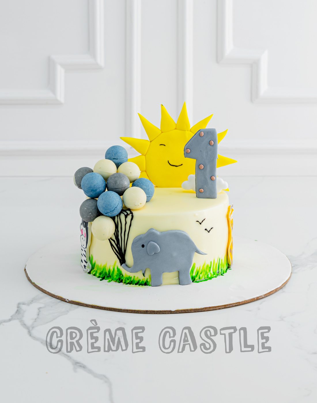 Elephant Cake with Sun by Creme Castle