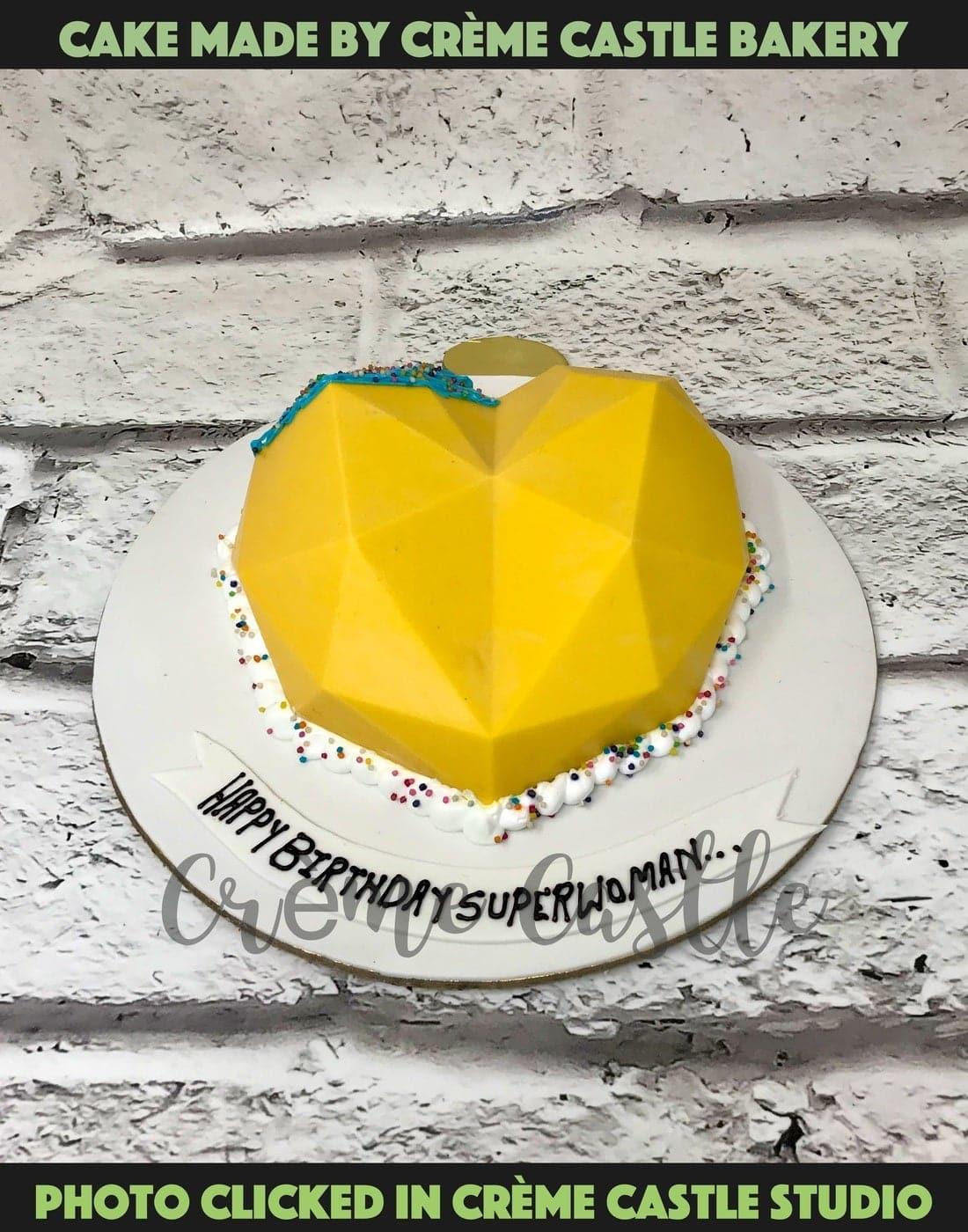 Yellow Pinata Design Cake - Creme Castle