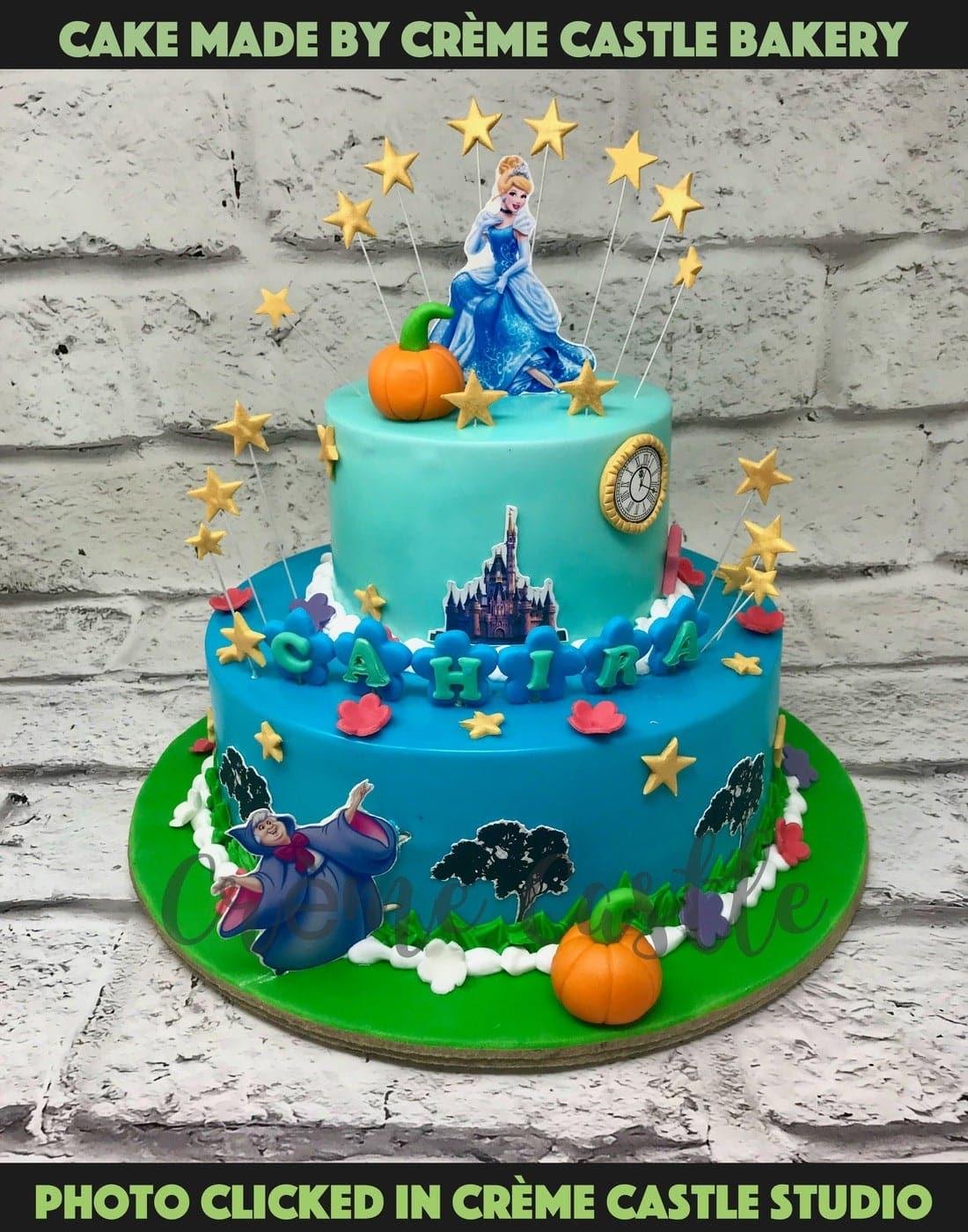 Cinderella Theme Cake in 2 Tier by Creme Castle