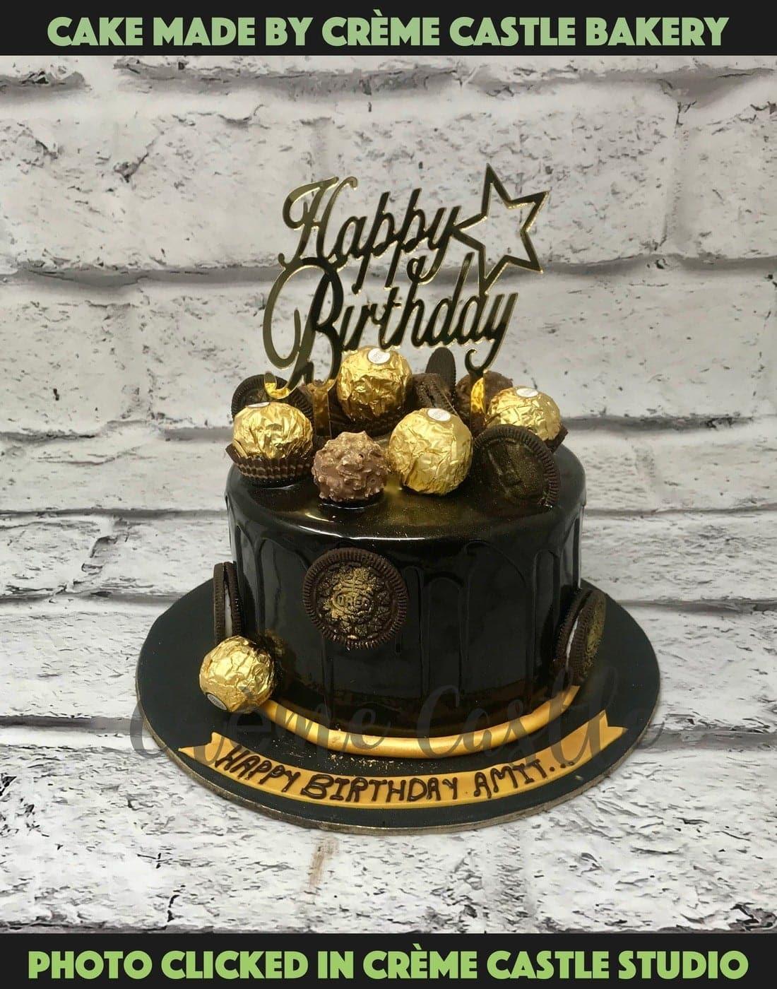 Chocolate cake with chocolate buttercream frosting, chocolate ganache,  Guylian shells, Lindt truffles, Ferrero R… | Birthday cake chocolate, Lindt  cake, Yummy cakes