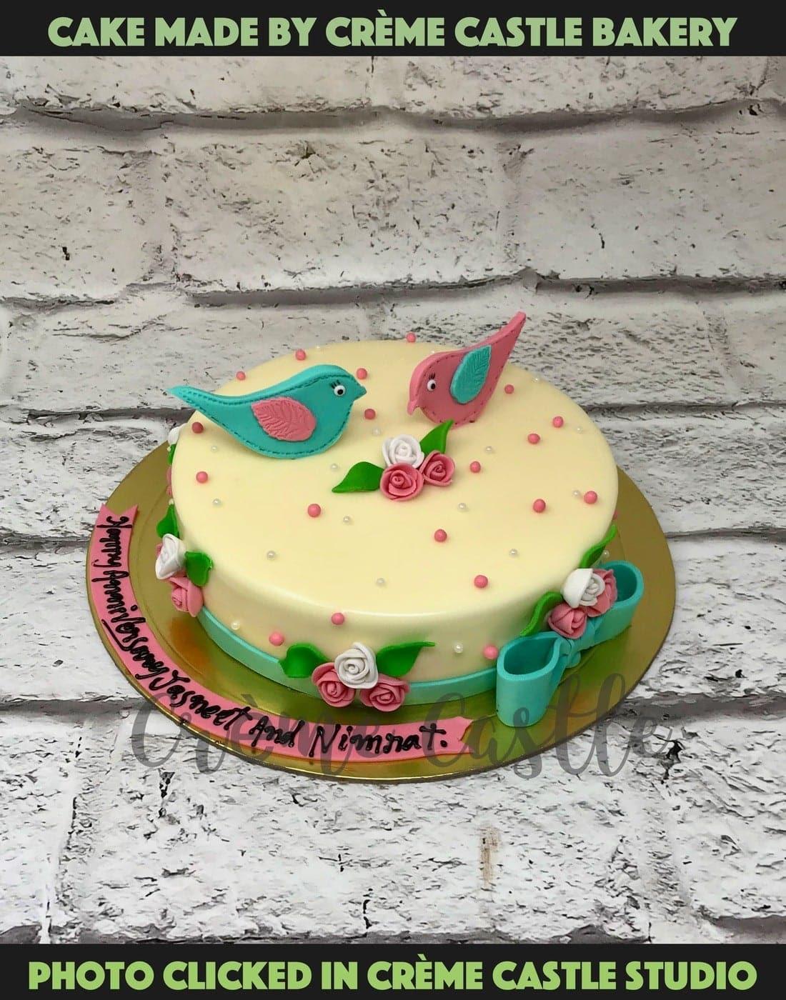 Bird Love Design Cake - Creme Castle