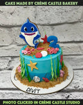 Laughing Baby Shark Design Cake