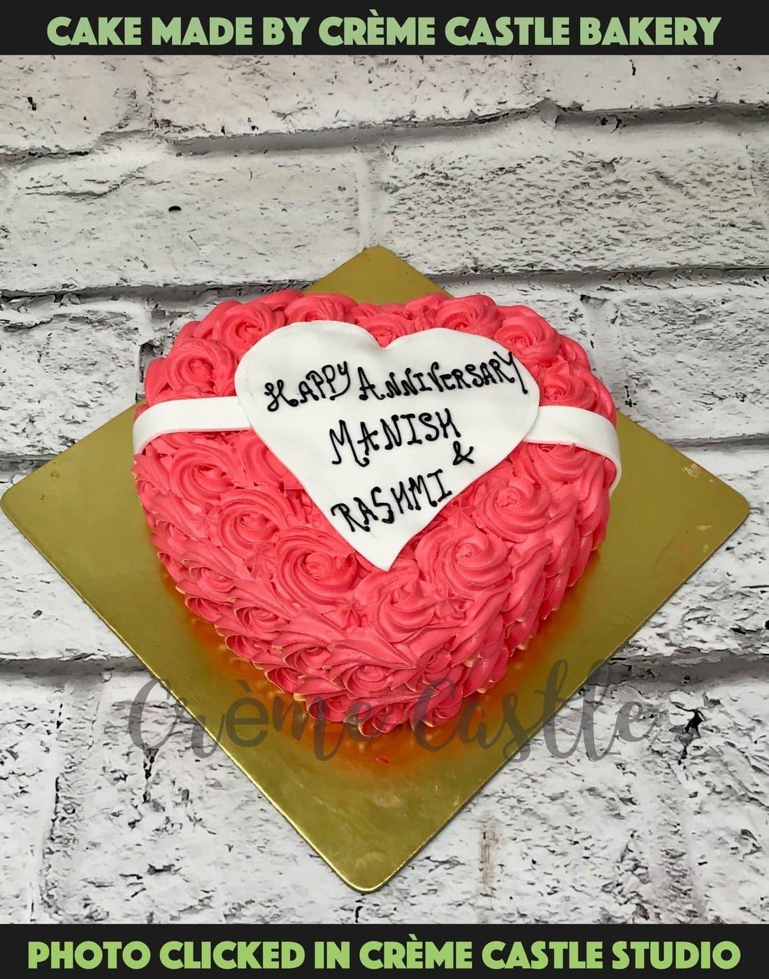 Heart Message Design Cake - Creme Castle