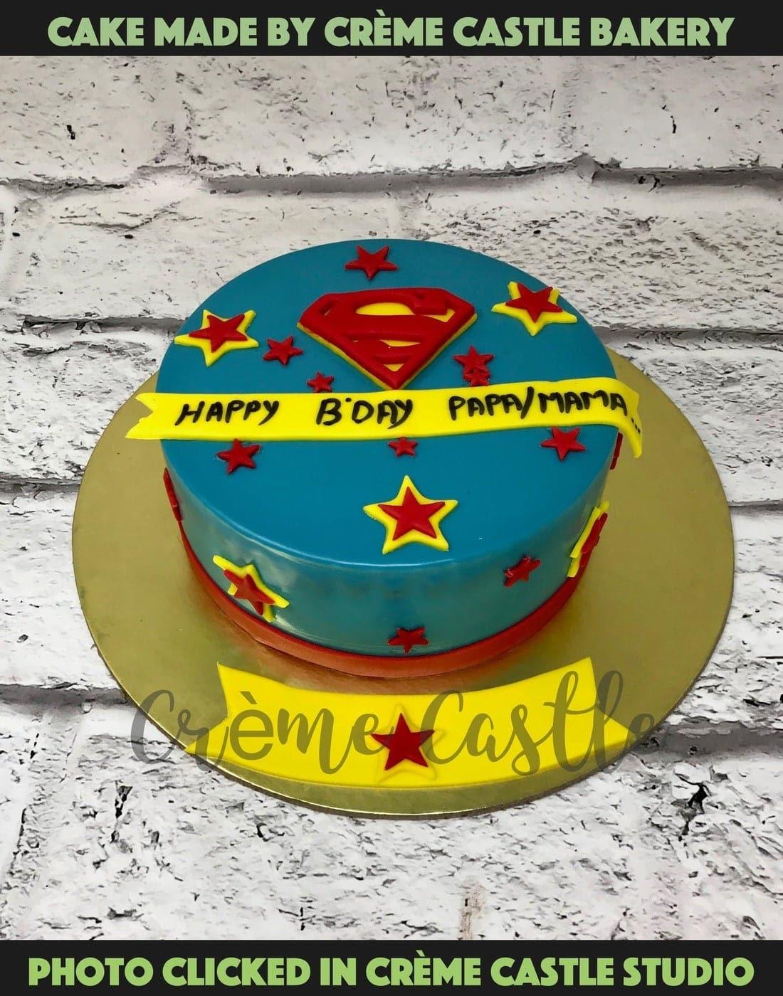 Superman Daddy Design Cake - Creme Castle