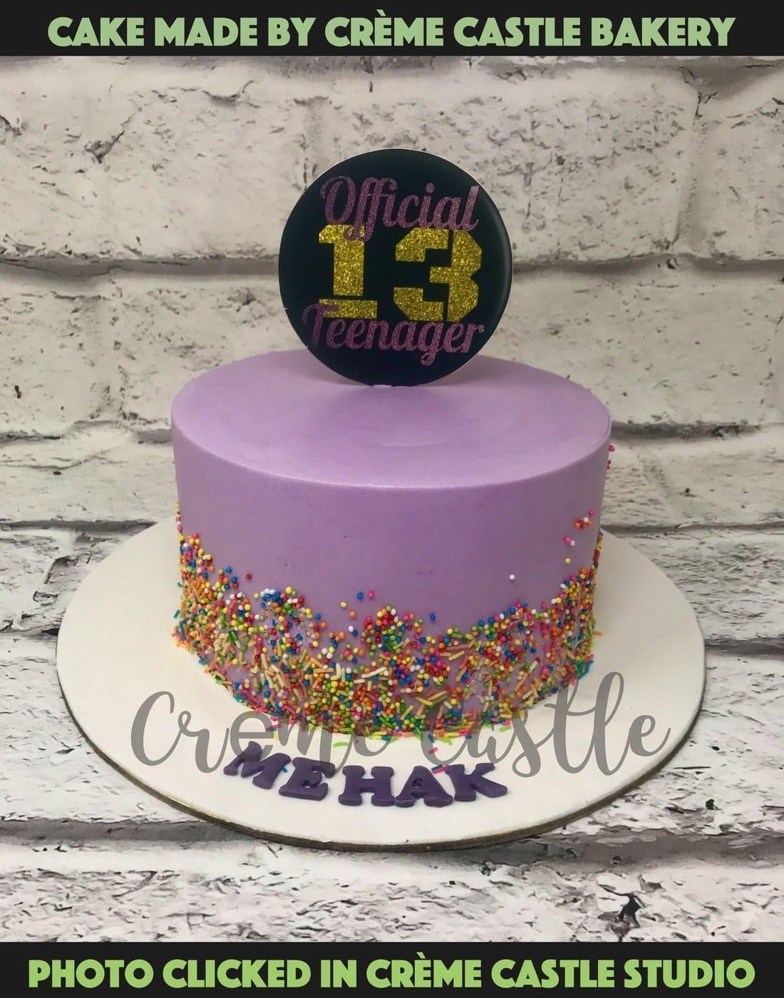 Purple Teen Design Cake - Creme Castle