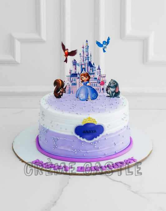 Purple Sofia Design Cake - Creme Castle