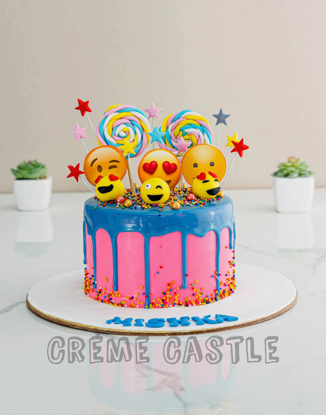 Emoticons Drip Design Cake