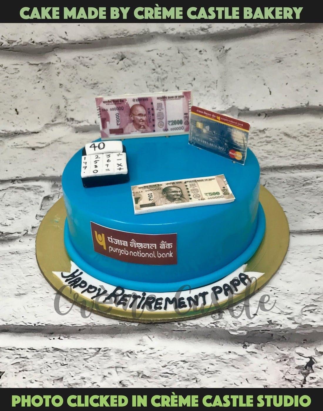 Money Bank Design Cake - Creme Castle