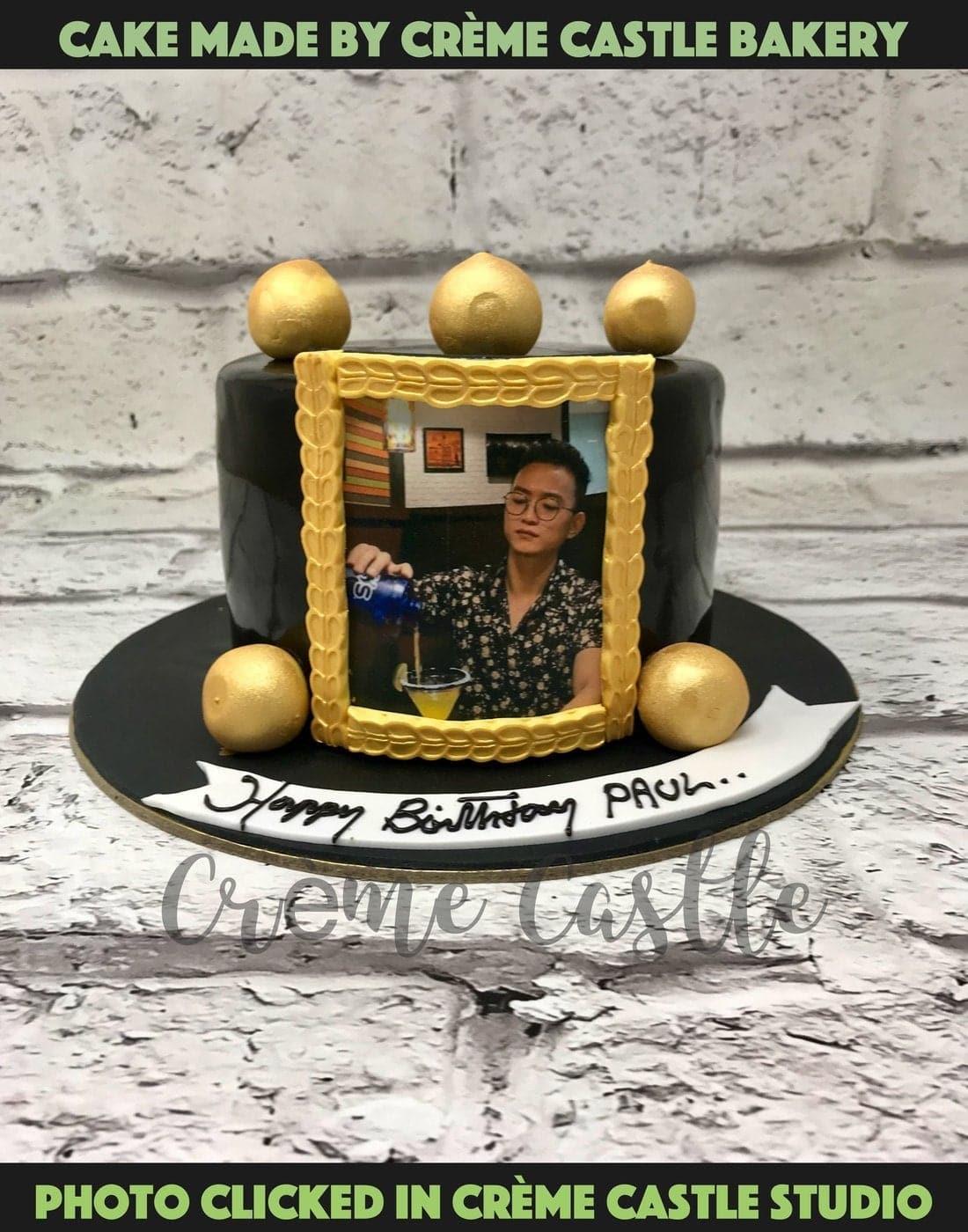 Chocolate Cake for Birthday With Photo Frames