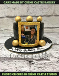 Golden Photo Frame Design Cake