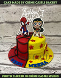 Twin Superheroes Design Cake