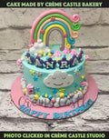 Cloudy Rainbows Design Cake