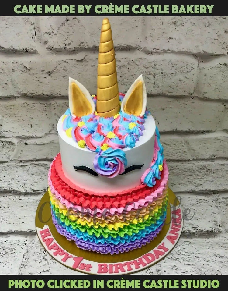 Tier Rainbow Design Cake – Creme Castle