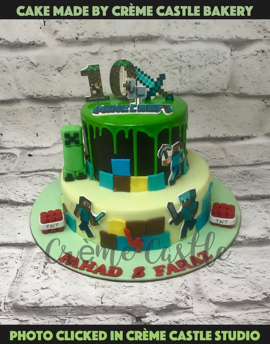 Minecraft Tier Design Cake - Creme Castle