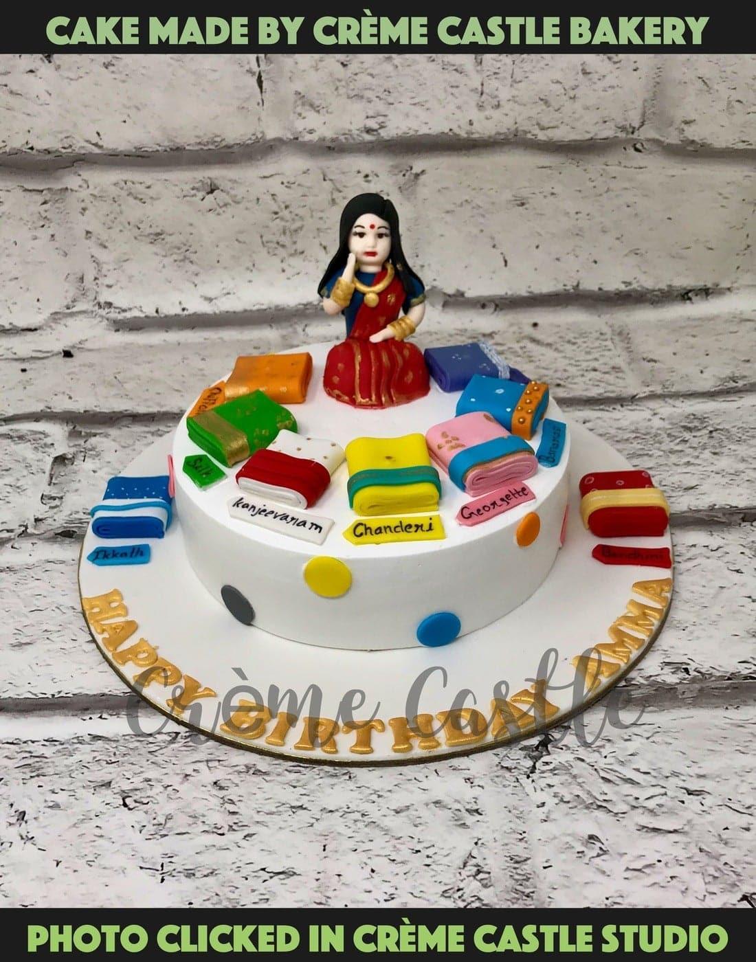 Saree Love Cake for Wife by Creme Castle