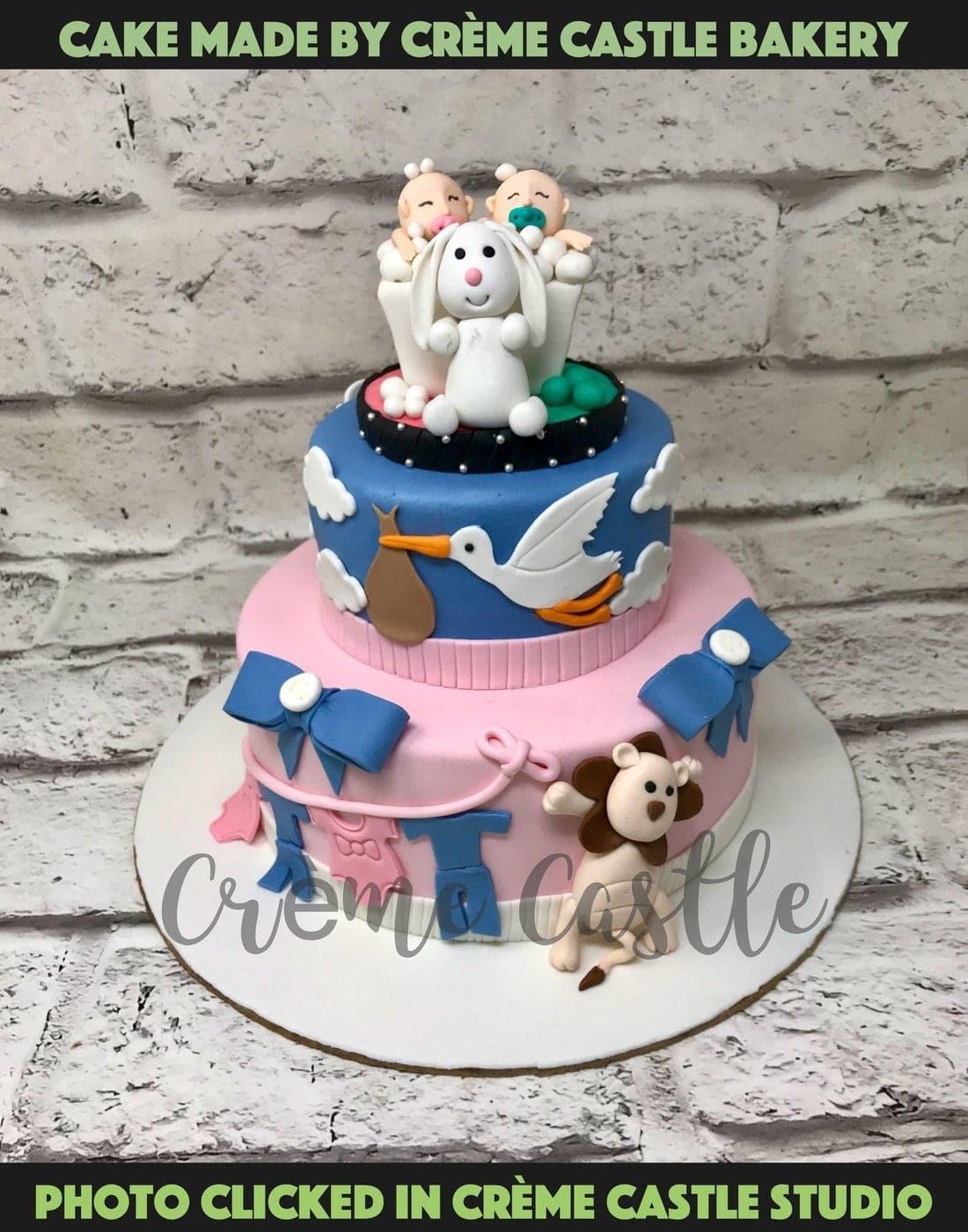 Twins and Animals Design Cake - Creme Castle