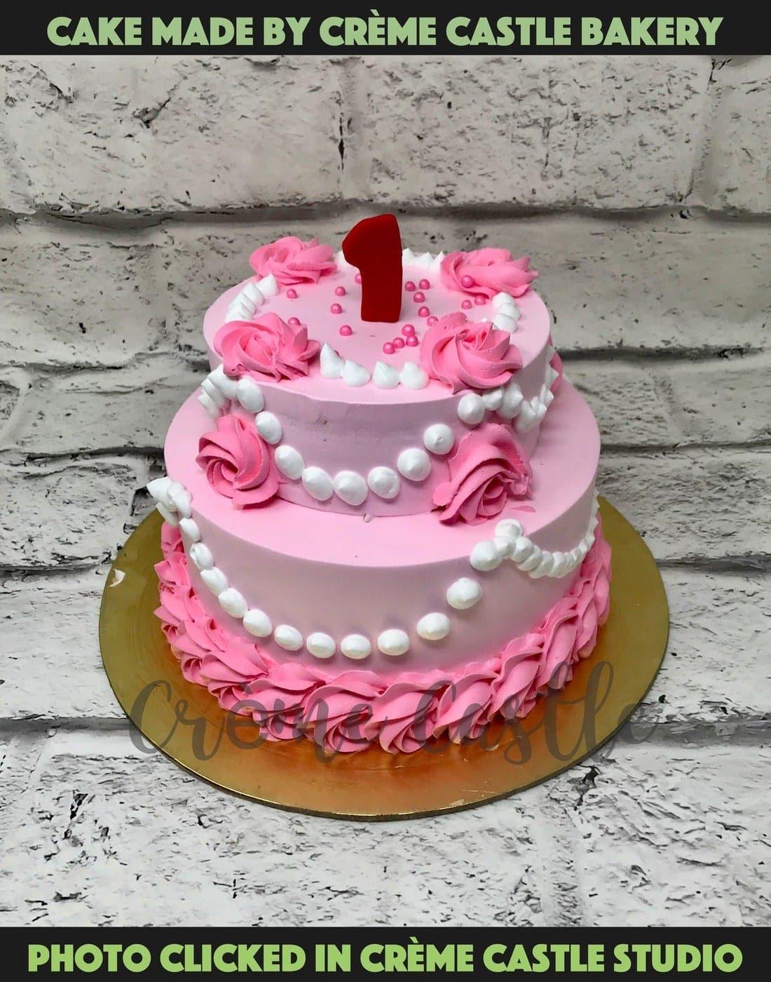 Rose Tier Design Cake - Creme Castle
